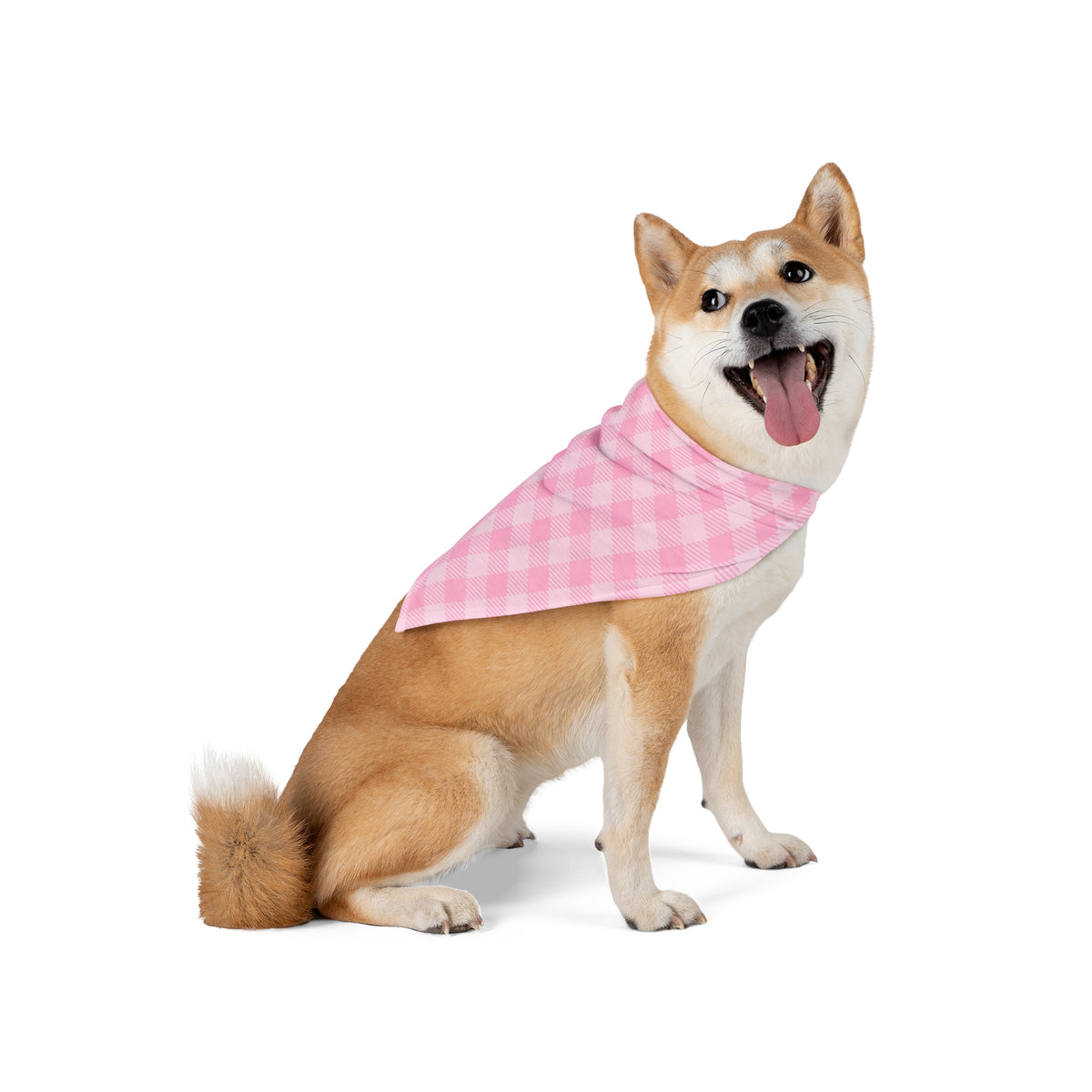 Pink Plaid Pet Bandana