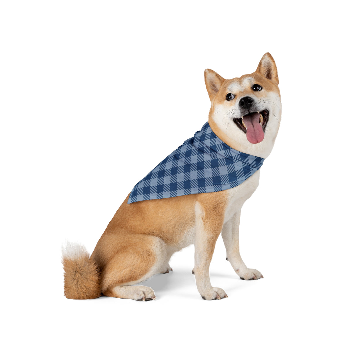 Blue Plaid Pet Bandana